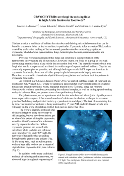 CRYOCHYTRID: are fungi the missing links in high Arctic freshwater