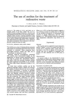 The use of zeolites for the treatment of radioactive waste