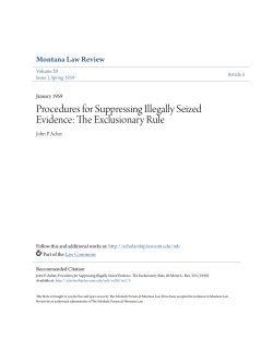 Procedures for Suppressing Illegally Seized Evidence: The