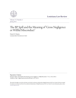 The BP Spill and the Meaning of "Gross Negligence or Willful