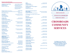 Agency Brochure - Crossroads Community Services Board