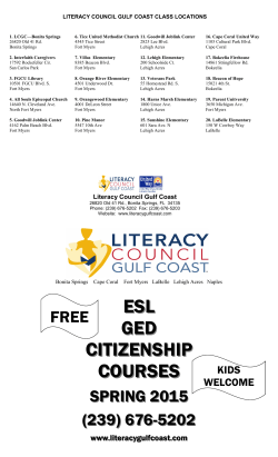 Schedule of Classes - Literacy Council Gulf Coast