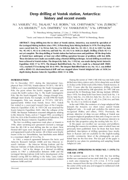 Deep drilling at Vostok station, Antarctica: history and recent events