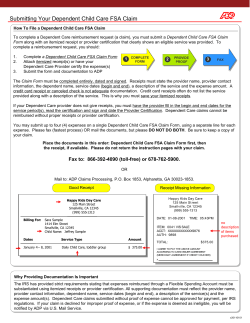 Submitting Your Dependent Child Care FSA Claim