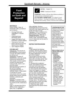 Food Production on Earth and Beyond!