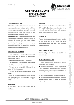 ONE PIECE SILL TAPE Specification