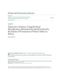 Thirsty for a Solution: Using the Rural Electrification Administration