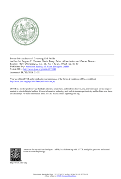 Pectic Metabolism of Growing Cell Walls