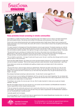 Fiona promotes Breast Screening in her