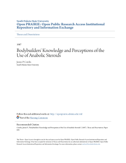 Bodybuilders` Knowledge and Perceptions of the Use of Anabolic