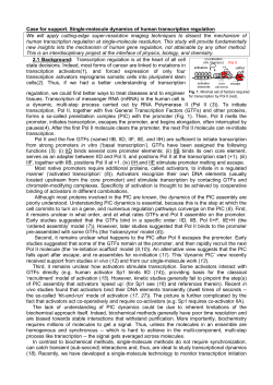 Case for support. Single-molecule dynamics of human transcription