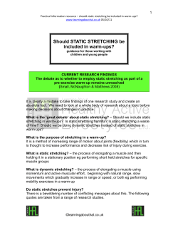 Should STATIC STRETCHING be included in warm-ups?