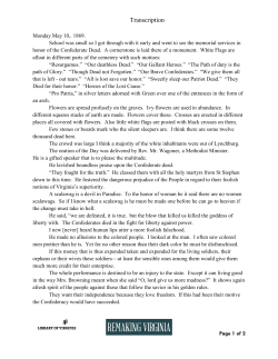 Transcription - Virginia Memory