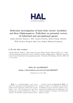 Molecular investigation of hard ticks (Acari: Ixodidae)