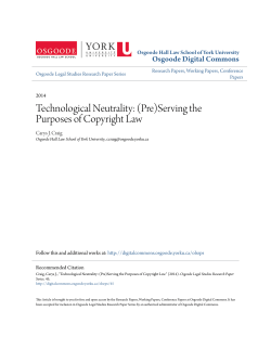 Technological Neutrality: (Pre)Serving the Purposes of Copyright Law