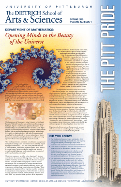 Spring 2015 - Kenneth P. Dietrich School of Arts and Sciences