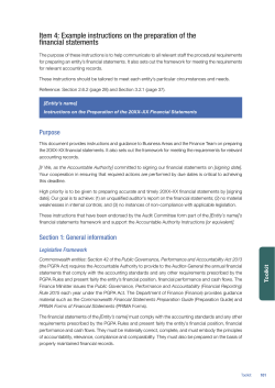Example instructions on the preparation of the financial statements
