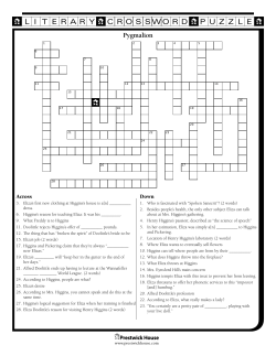 Crossword Puzzle for Pygmalion