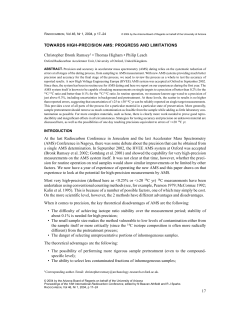 17 TOWARDS HIGH-PRECISION AMS: PROGRESS AND