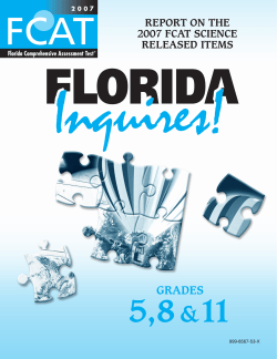 Florida Inquires! Report on the 2007 FCAT Science Released Items