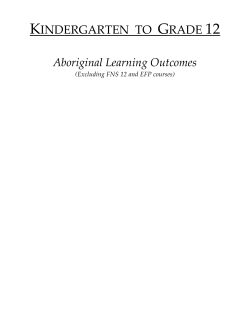 kindergarten to grade 12 - SD#83 Aboriginal Education