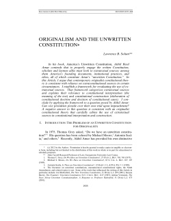 originalism and the unwritten constitution
