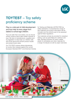TOYTEST – Toy safety proficiency scheme