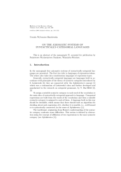 ON THE AXIOMATIC SYSTEMS OF SYNTACTICALLY