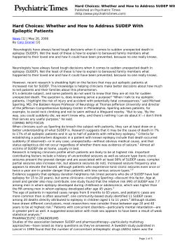 Hard Choices: Whether and How to Address SUDEP With Epileptic