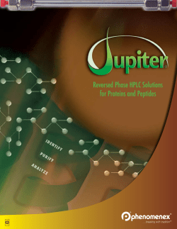 Reversed Phase HPLC Solutions for Proteins and Peptides