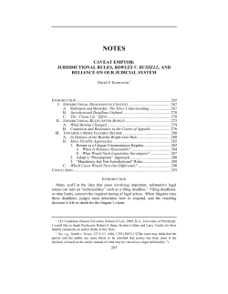 caveat emptor: jurisdictional rules, bowles v