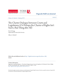 The Charter Dialogue between Courts and Legislatures (Or Perhaps