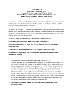 AFFIDAVIT OF Elizabeth J. Letourneau, Ph.D. Associate Professor