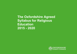 The Oxfordshire Agreed Syllabus for Religious