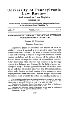 Some Observations on the Law of Evidence