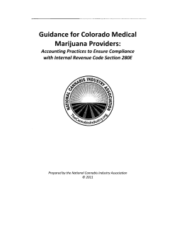Guidance for Colorado Medical Marijuana Providers: Accounting