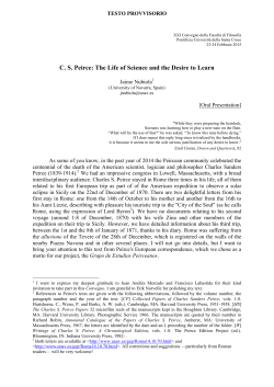 CS Peirce: The Life of Science and the Desire to Learn
