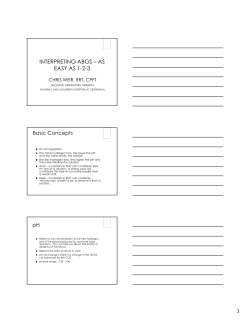 INTERPRETING ABGS &ndash; AS EASY AS 1-2-3