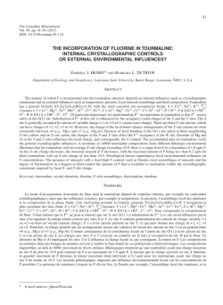 THE INCORPORATION OF FLUORINE IN TOURMALINE