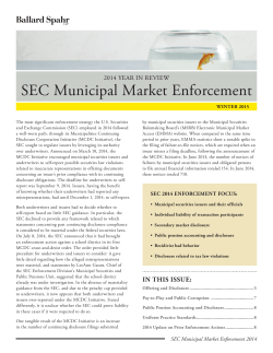 SEC Municipal Market Enforcement