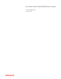 Go Green With Oracle WebCenter Content