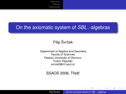 On the axiomatic system of SBL