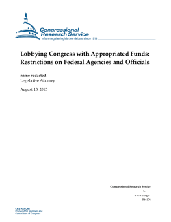 Lobbying Congress with Appropriated Funds