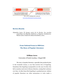 The Story of Popular Literature William Acree University of North
