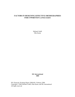 Factors in designing effective orthographies for unwritten languages