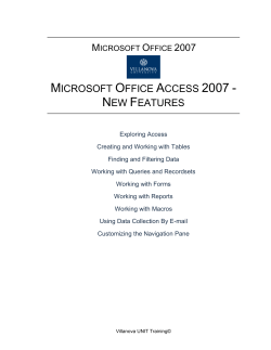 MICROSOFT OFFICE ACCESS 2007