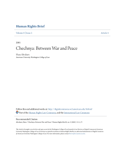 Chechnya: Between War and Peace - Digital Commons @ American