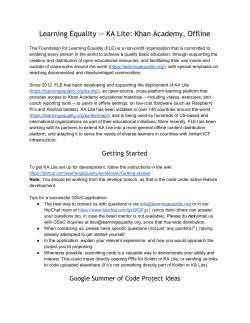 Learning Equality -- KA Lite: Khan Academy, Offline