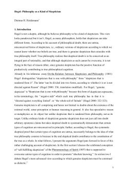 Philosophy as a Kind of Skepticism