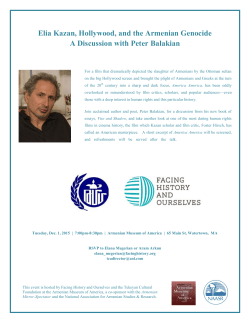 Elia Kazan, Hollywood, and the Armenian Genocide A